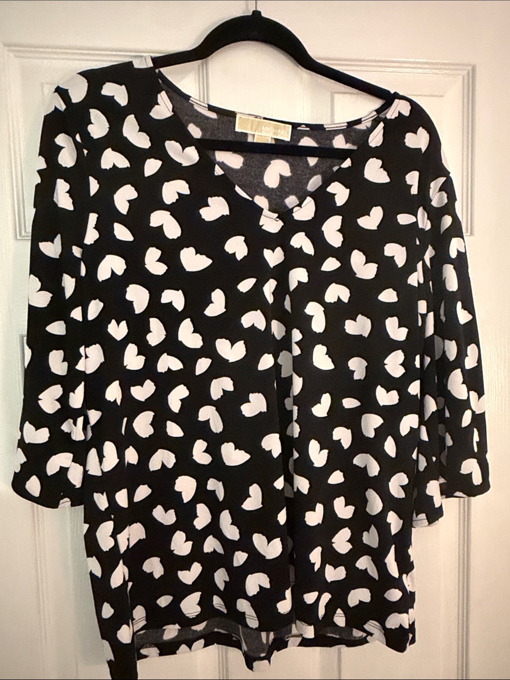 Michael Kors Black Tunic with White Heart Print